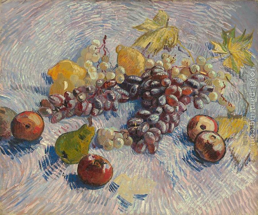 Vincent Van Gogh : Blue and White Grapes,Apple,Pears and Lemons